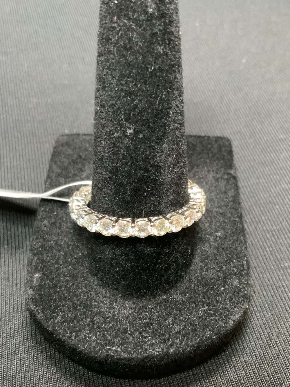 Sterling Silver Moissanite Eternity Band - Size 9